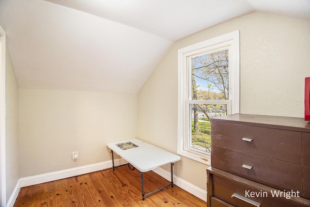 1492 Holton Rd, Muskegon, MI 49445 - office space featuring lofted ceiling, baseboards, wood finished floors, and healthy amount of natural light
