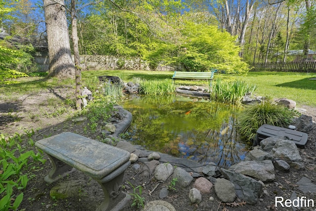 16153 Krob Rd, Union Pier, MI 49129 - view of yard with a garden pond