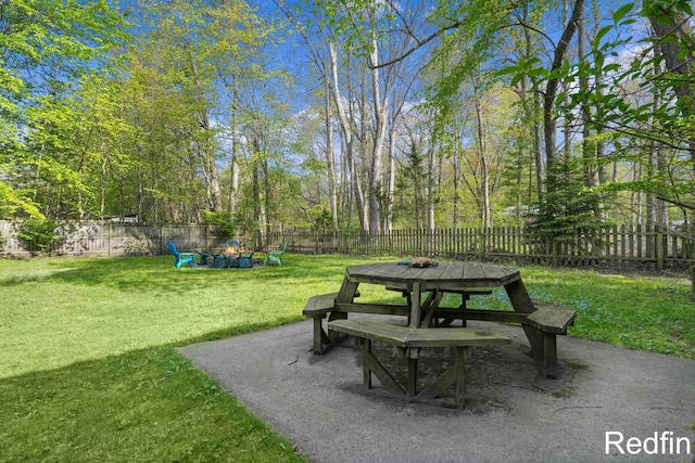 16153 Krob Rd, Union Pier, MI 49129 - view of yard with a fire pit