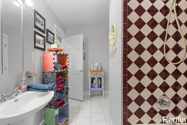 16153 Krob Rd, Union Pier, MI 49129 - bathroom featuring a sink and tile patterned floors