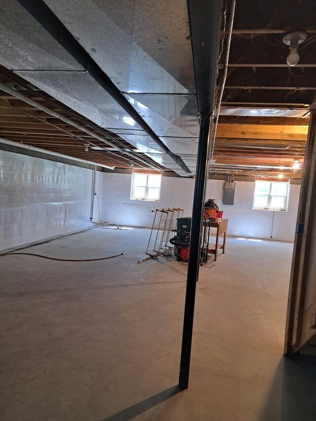 below grade area featuring electric panel