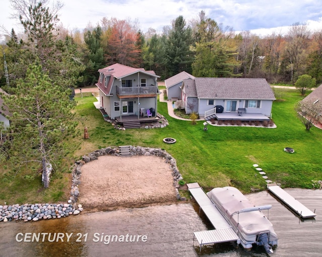 730 S Point Rd, Gladwin, MI 48624 - view from above of property with a forest