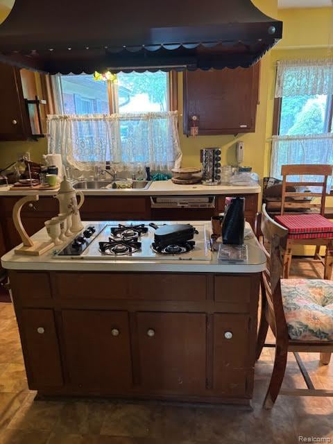25370 Chapelweigh Dr, Farmington Hills, MI 48336 - kitchen featuring gas stovetop, plenty of natural light, light countertops, and dishwashing machine