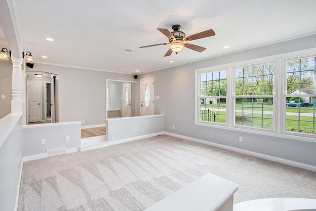 1507 Pinehurst Ln, Niles, MI 49120 - carpeted spare room with plenty of natural light, ceiling fan, baseboards, and recessed lighting