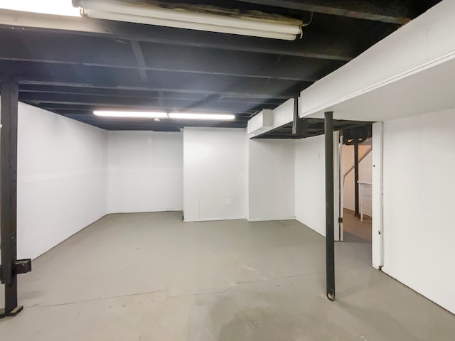 view of finished below grade area