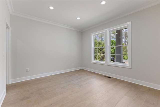 3408 Eastern Ave, Rochester Hills, MI 48307 - empty room featuring ornamental molding, recessed lighting, light wood-type flooring, and baseboards