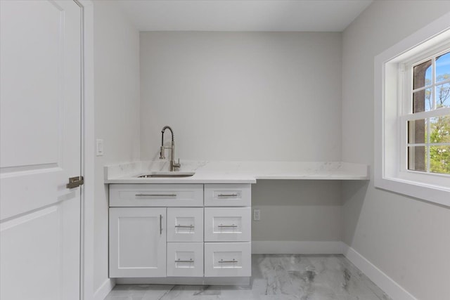 3408 Eastern Ave, Rochester Hills, MI 48307 - bathroom featuring marble finish flooring, baseboards, and vanity
