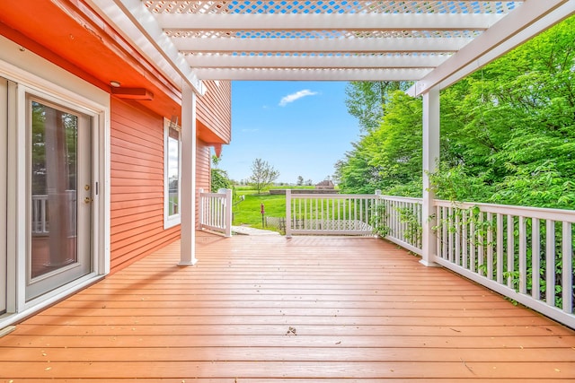 wooden deck with a pergola