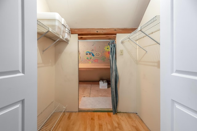 spacious closet featuring light wood-style floors