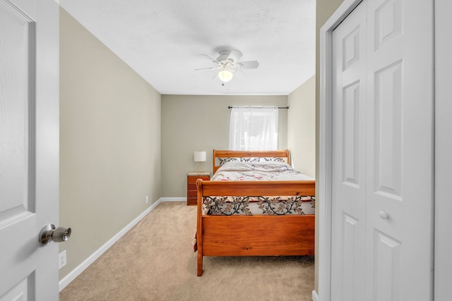 4953 Clintonville Rd, Clarkston, MI 48346 - bedroom featuring light carpet, baseboards, and ceiling fan
