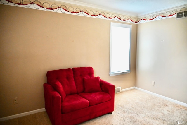 330 Devonshire St, Dearborn, MI 48124 - living area featuring crown molding and carpet flooring