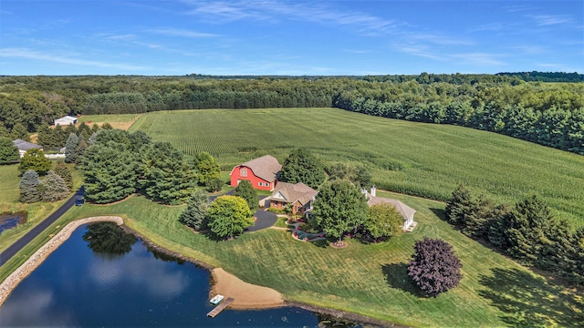 9695 36th St S, Scotts, MI 49088 - view of subject property with a heavily wooded area and a nearby body of water