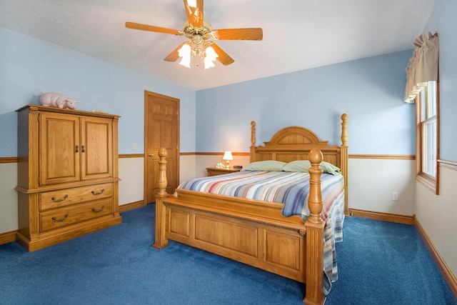 9695 36th St S, Scotts, MI 49088 - bedroom featuring carpet floors, ceiling fan, and baseboards