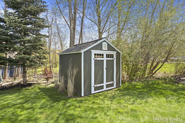 view of shed