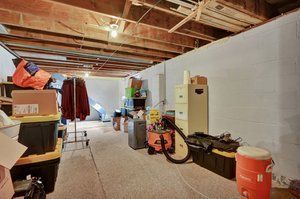 view of unfinished basement