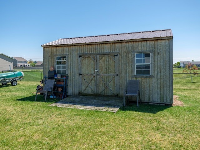 view of shed