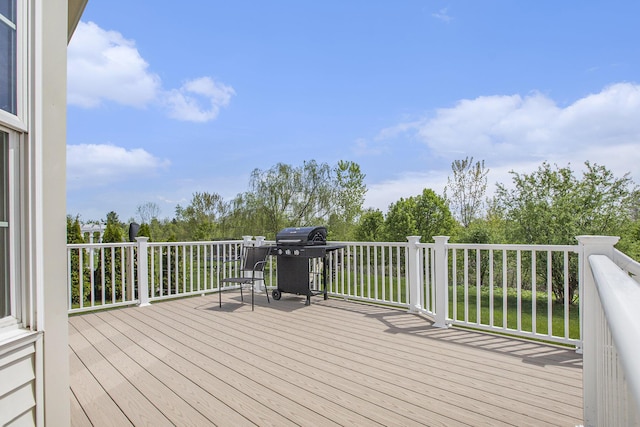 deck with area for grilling