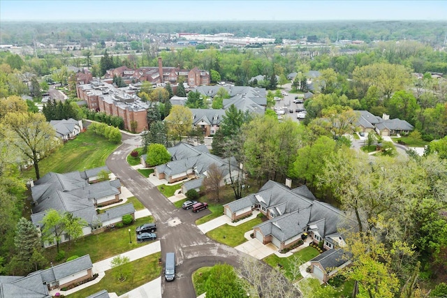 aerial view of property's location featuring nearby suburban area