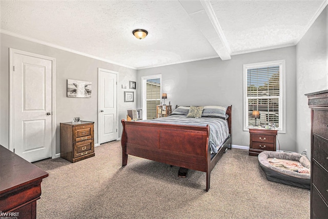 39500 Warren Rd, Canton, MI 48187 - bedroom with a textured ceiling, carpet flooring, and ornamental molding