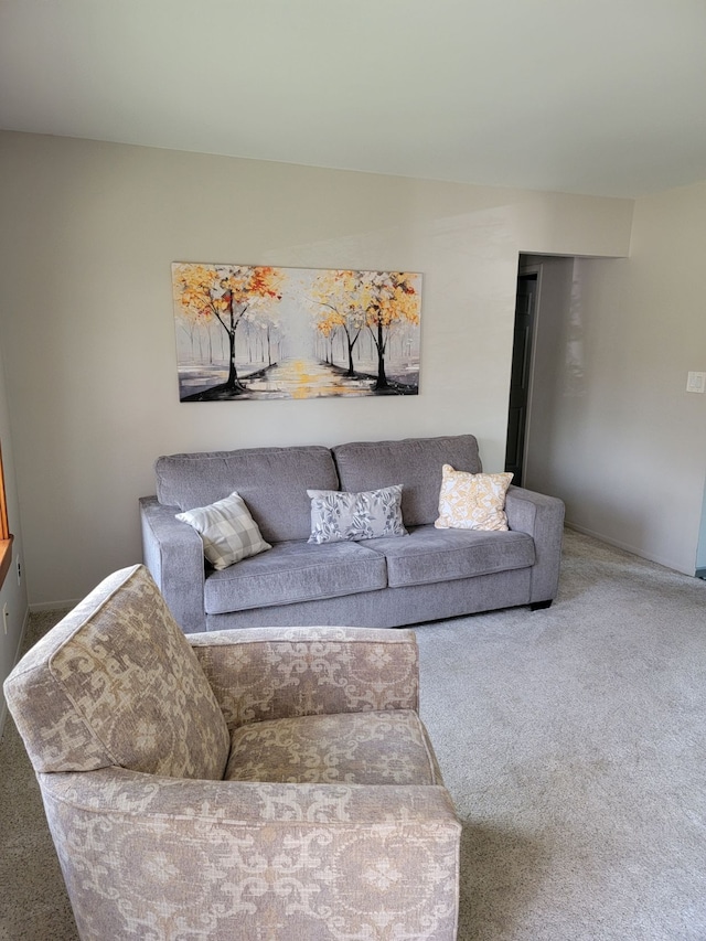 view of carpeted living area