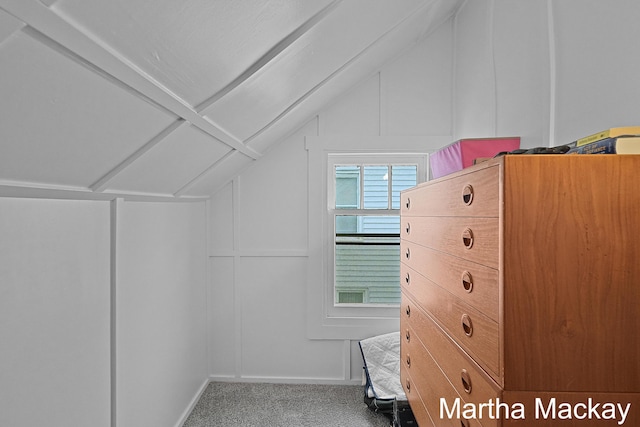 625 Leonard St NE, Grand Rapids, MI 49503 - additional living space featuring vaulted ceiling, a decorative wall, and carpet
