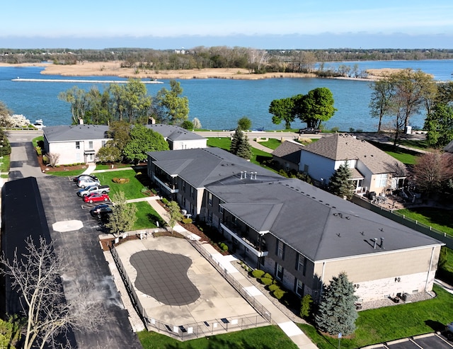 drone / aerial view of a large body of water