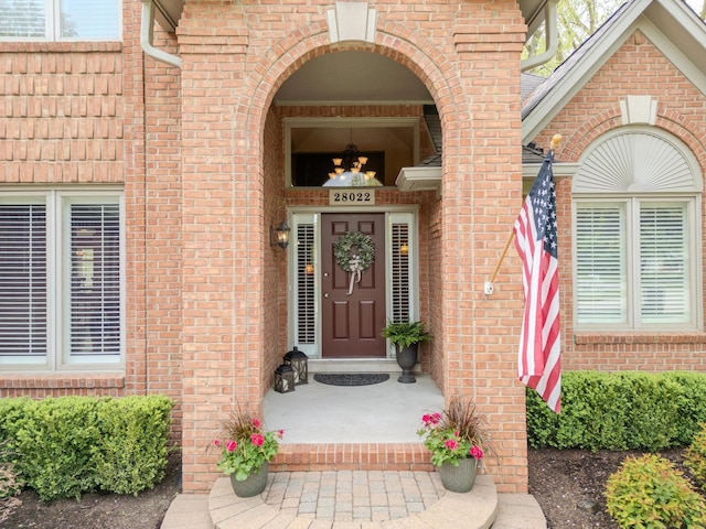 28022 Ashland Ave, Harrison Township, MI 48045 - property entrance featuring brick siding