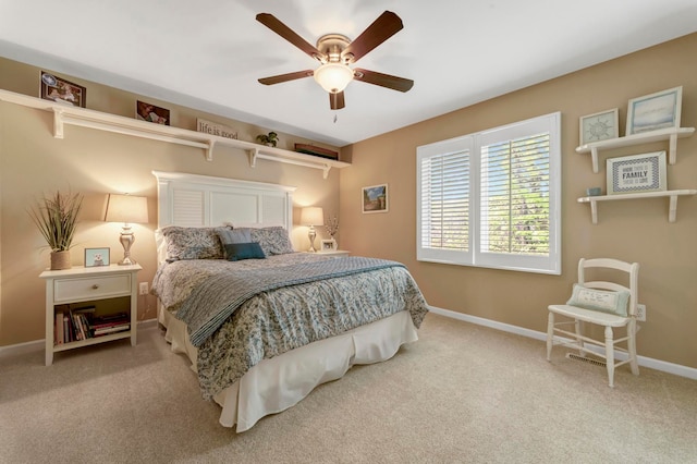 28022 Ashland Ave, Harrison Township, MI 48045 - bedroom with carpet, baseboards, and ceiling fan