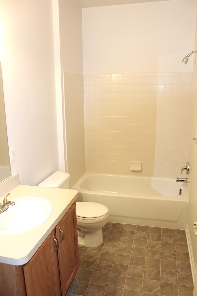 9541 Lakeside Dr, Ypsilanti, MI 48197 - bathroom featuring toilet, vanity, and shower / bathtub combination