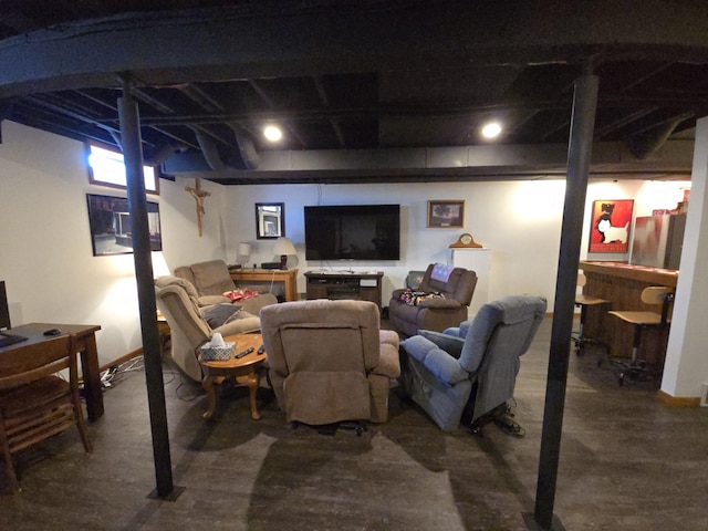 basement with baseboards