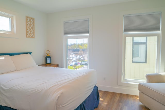 138 Gillis St, Traverse City, MI 49684 - bedroom featuring multiple windows, wood finished floors, and baseboards
