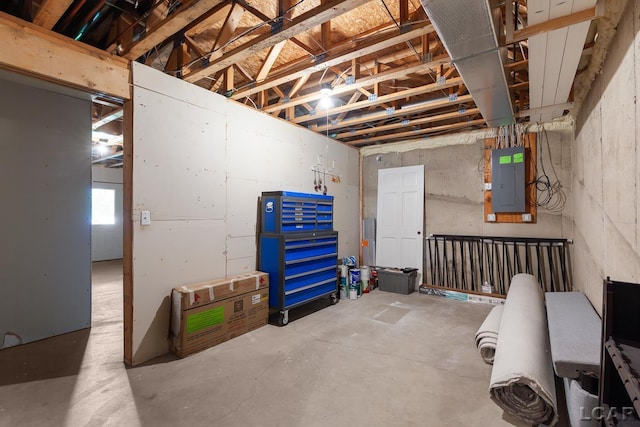 below grade area featuring electric panel