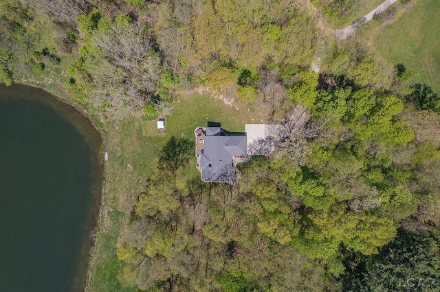 view from above of property featuring a large body of water