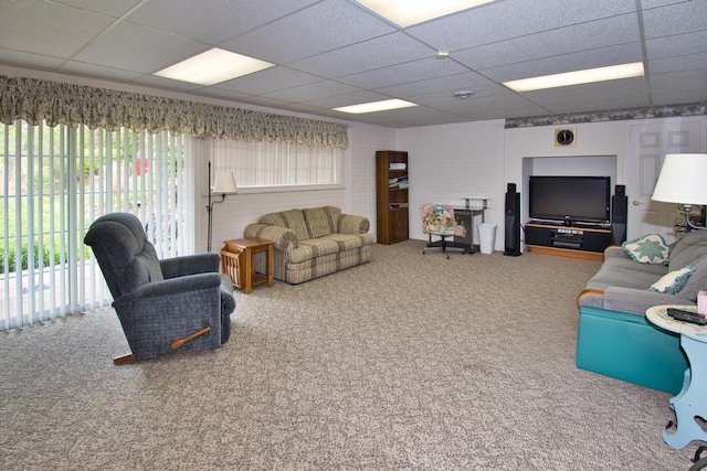 2688 White St, Niles, MI 49120 - living area featuring a paneled ceiling and carpet flooring