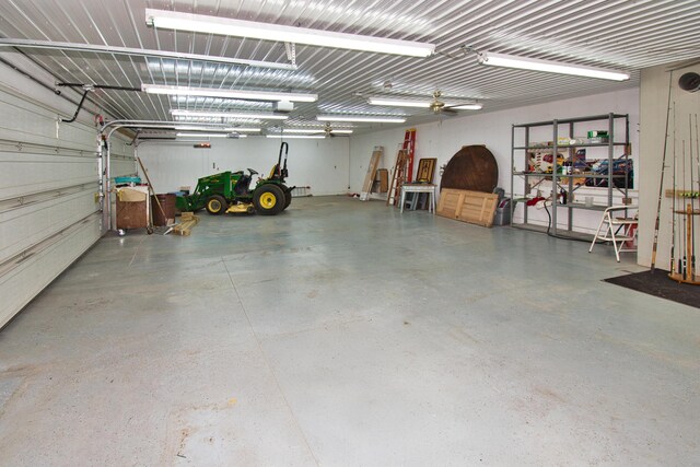2688 White St, Niles, MI 49120 - garage featuring a garage door opener and ceiling fan