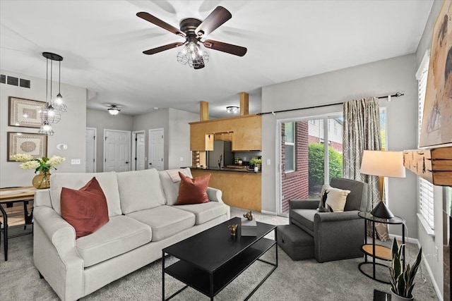 5949 High Point Ct, Brighton, MI 48116 - carpeted living room with a ceiling fan