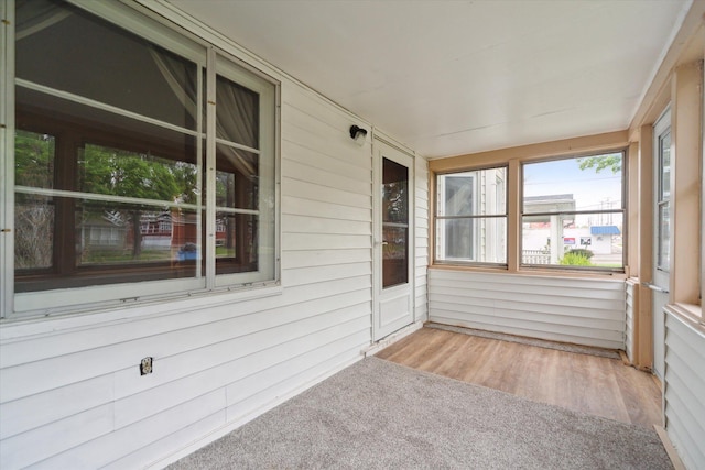 view of unfurnished sunroom