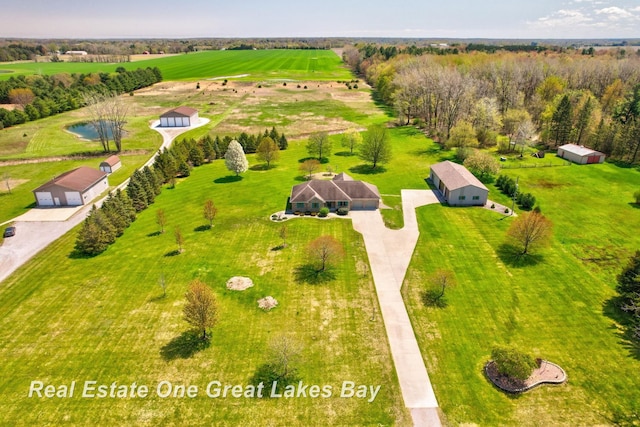 aerial view of a nearby body of water