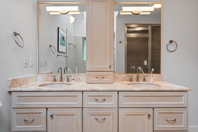 full bathroom with double vanity