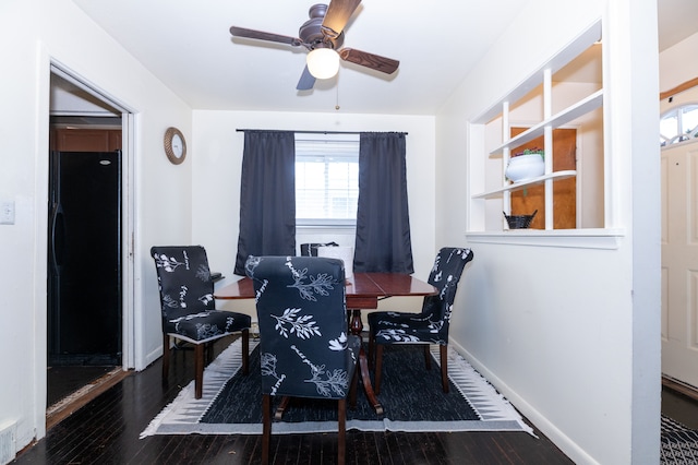 4941 Julius Blvd, Westland, MI 48186 - dining space with wood-type flooring, a ceiling fan, and baseboards
