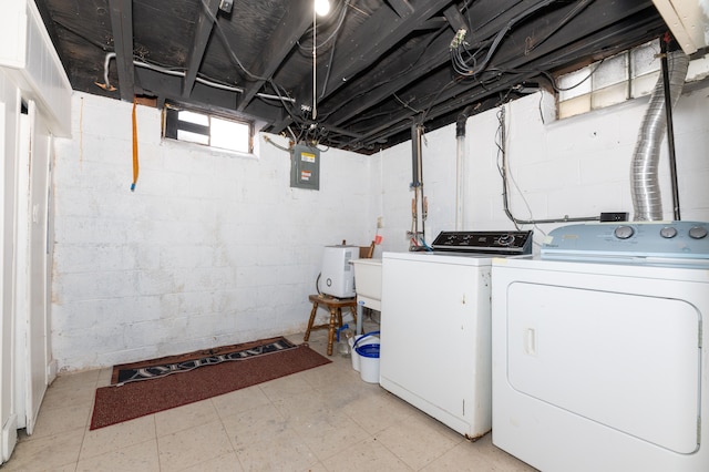 4941 Julius Blvd, Westland, MI 48186 - washroom featuring separate washer and dryer, electric panel, and light flooring