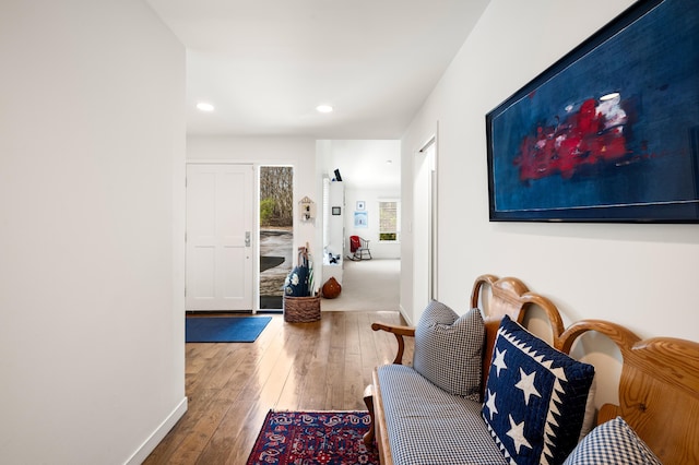 50102 Alpine Blvd, New Buffalo, MI 49117 - living room featuring hardwood / wood-style flooring, recessed lighting, and baseboards