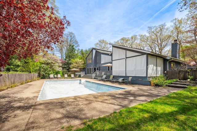 50102 Alpine Blvd, New Buffalo, MI 49117 - view of swimming pool featuring a patio area and fence