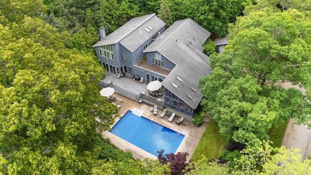 50102 Alpine Blvd, New Buffalo, MI 49117 - view from above of property with a pool