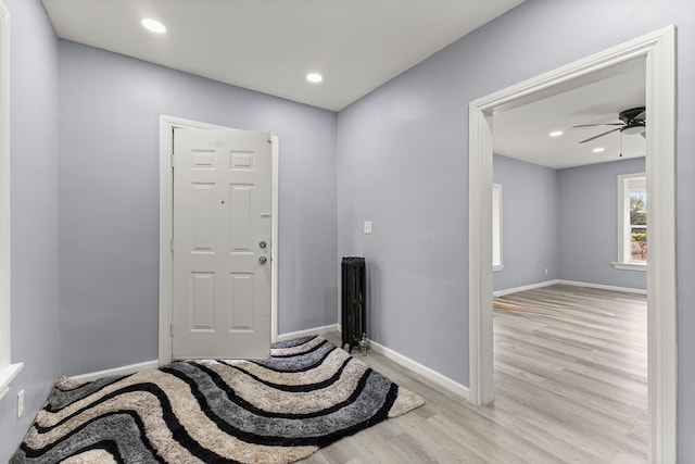 1881 W Grand Blvd, Detroit, MI 48208 - entrance foyer featuring wood finished floors, baseboards, ceiling fan, and recessed lighting