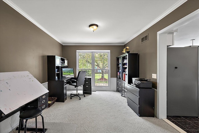 1708 Tremont Rd, Canton, MI 48188 - carpeted office space featuring crown molding