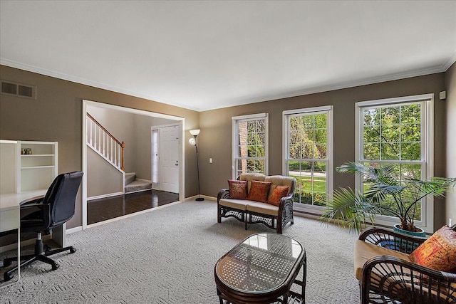 1708 Tremont Rd, Canton, MI 48188 - carpeted office space with crown molding and baseboards