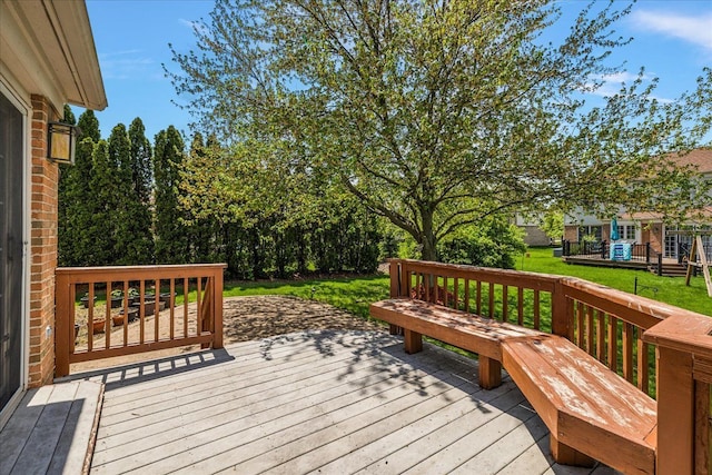 1708 Tremont Rd, Canton, MI 48188 - wooden terrace featuring a yard
