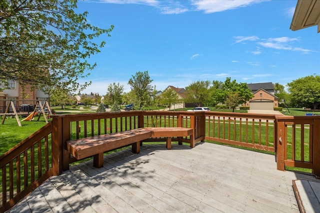 1708 Tremont Rd, Canton, MI 48188 - wooden terrace with a lawn and a playground