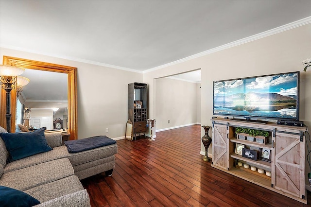 15672 Robert Dr, Macomb, MI 48044 - living area with crown molding, hardwood / wood-style flooring, and baseboards